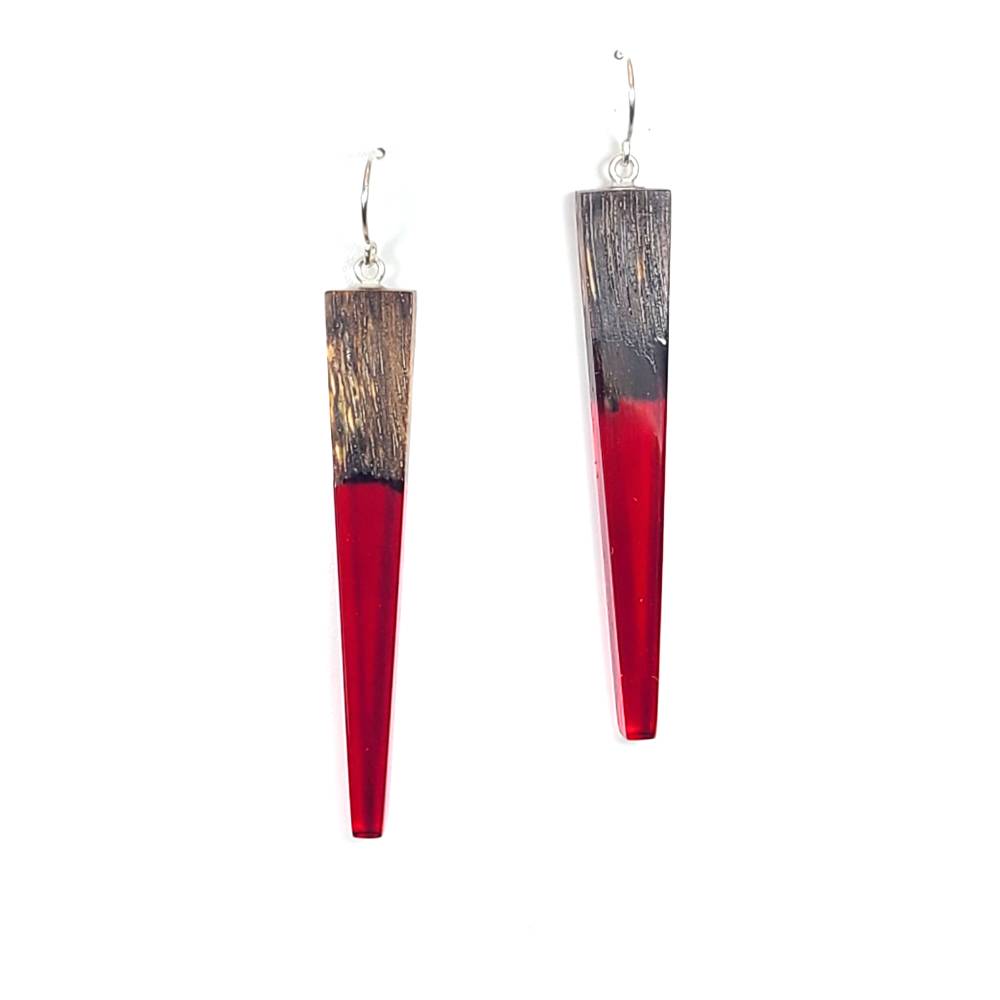 Pohutukawa Red Ruby Earrings